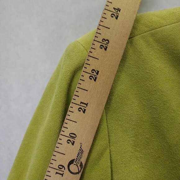 Jones New York Signature Suede Jacket Women's Sz 10 Olive Green Button Up Coat - Picture 12 of 13